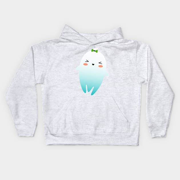 Kawaii Illustration cute Ghost for Kids Kids Hoodie by Piakolle